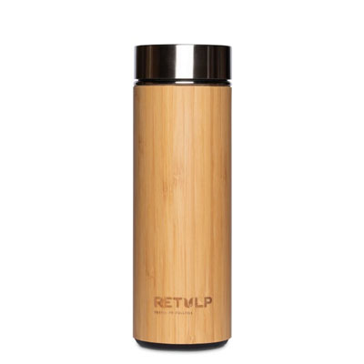 Bamboo thermos bottle with tea filter - Image 1