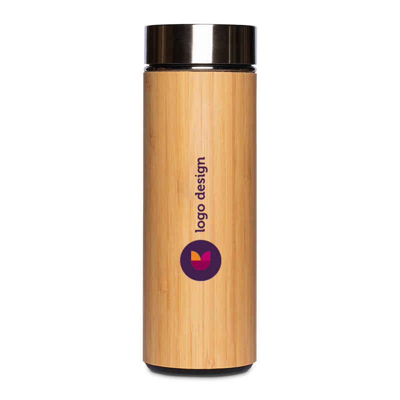 Bamboo thermos bottle with tea filter