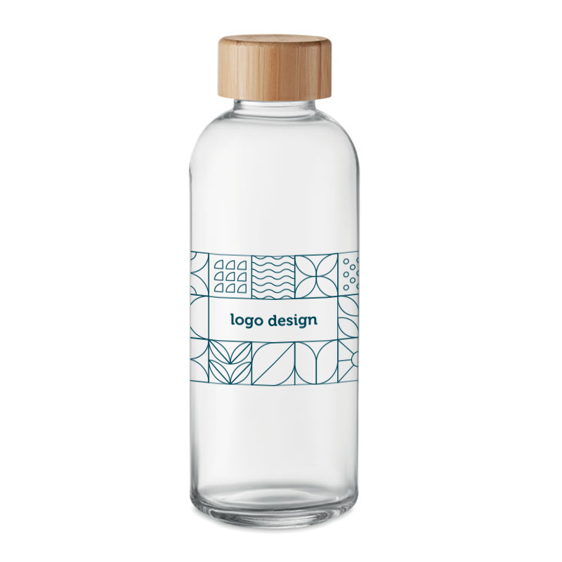 Bottle with bamboo lid