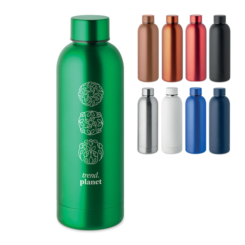 Double-walled bottle recycled steel