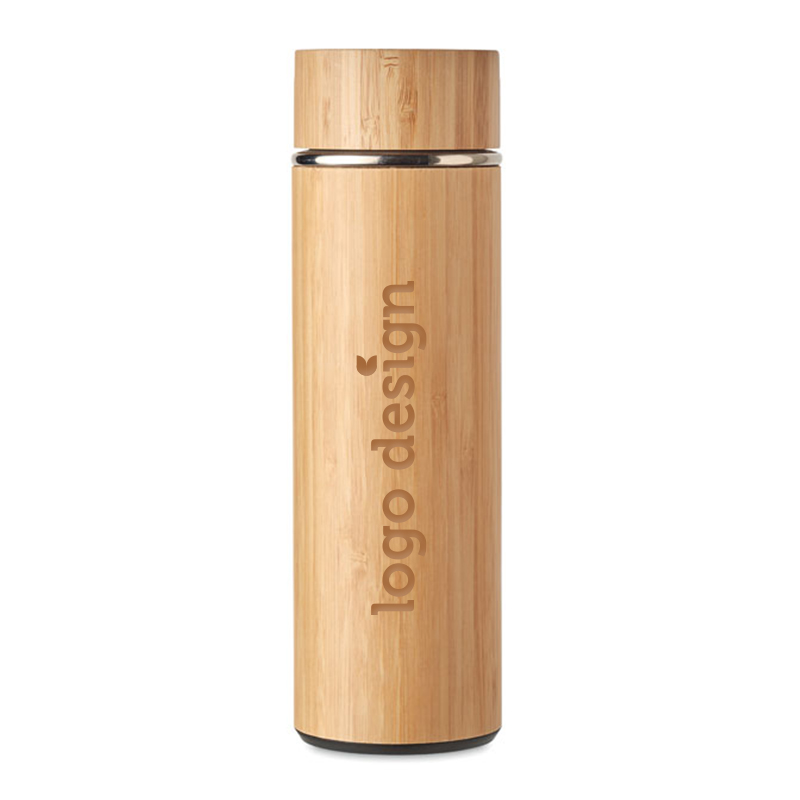 Double-walled bamboo bottle