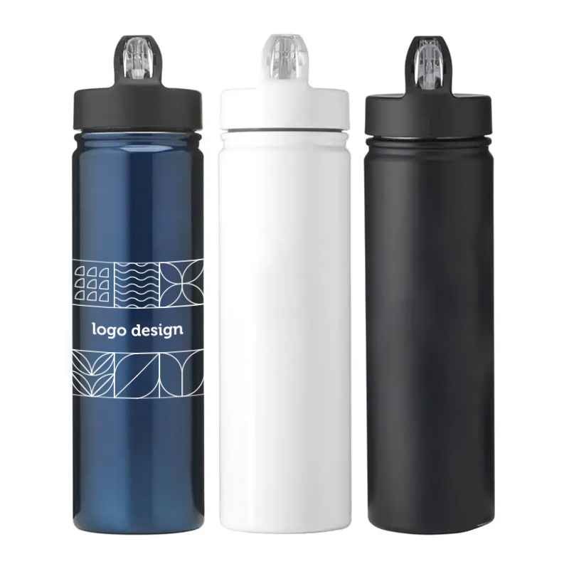 Stainless steel water bottle with sports cap