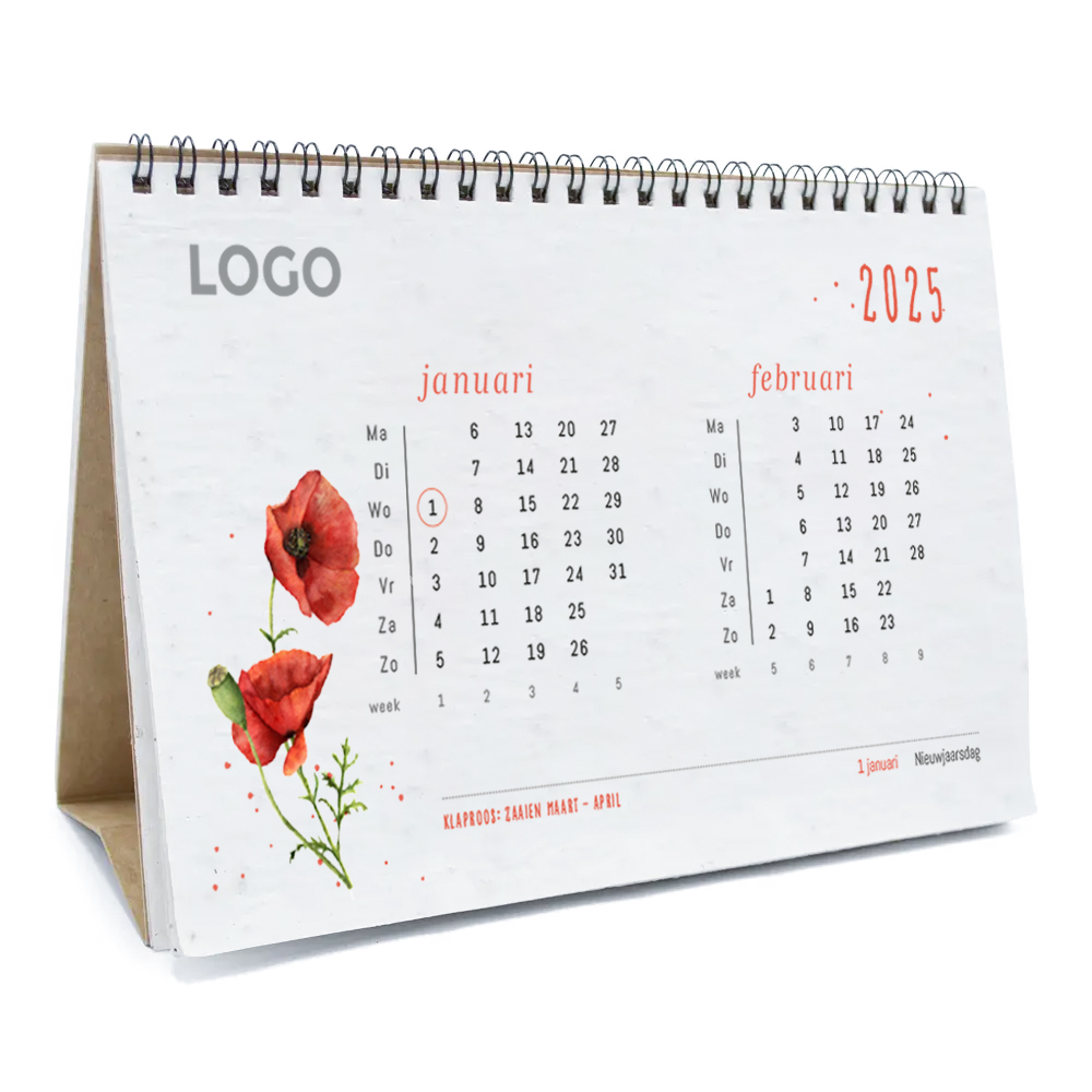 Seed paper desk calendar