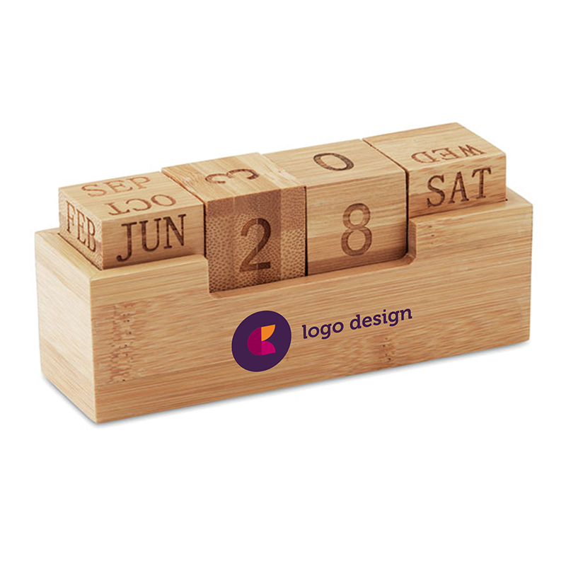 Bamboo desk calendar