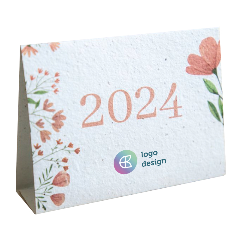 Desk calendar seed paper