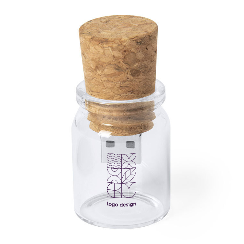 Cork USB in glass jar