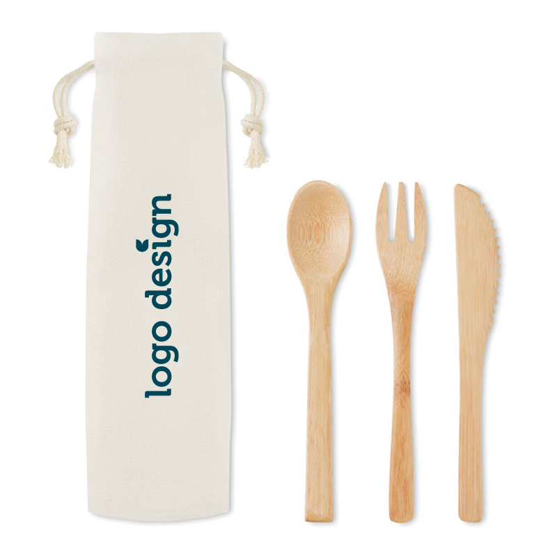 Bamboo cutlery set reusable