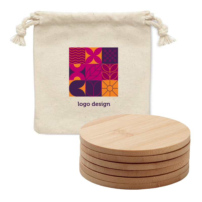 Bamboo coasters set