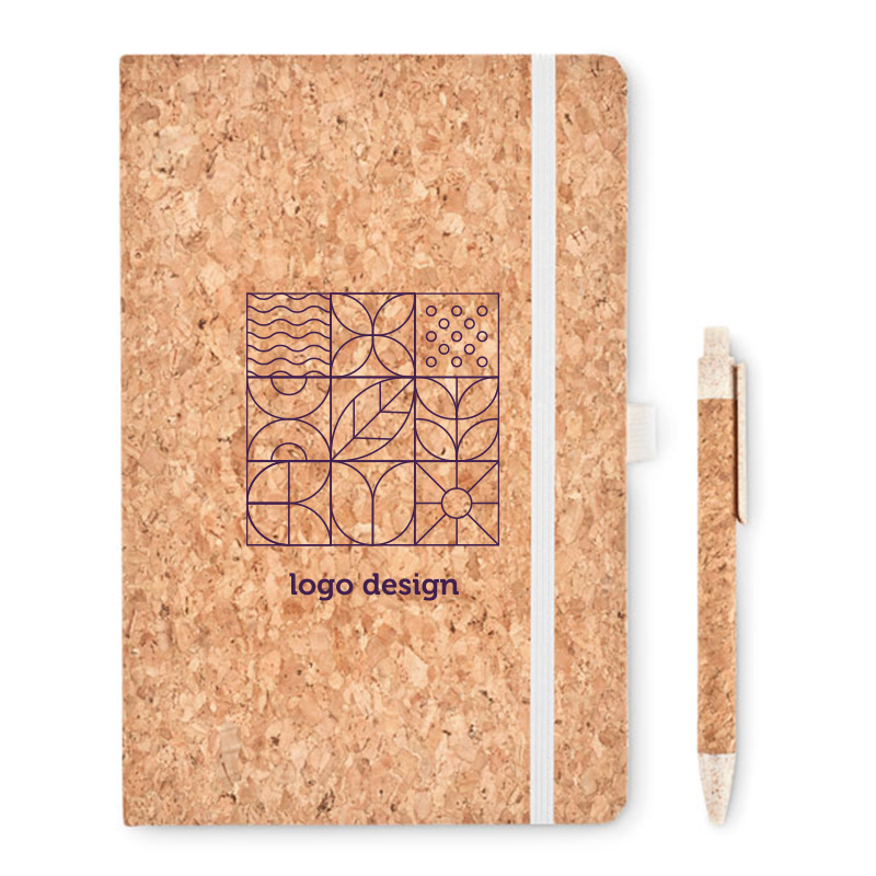 Cork notebook with pen