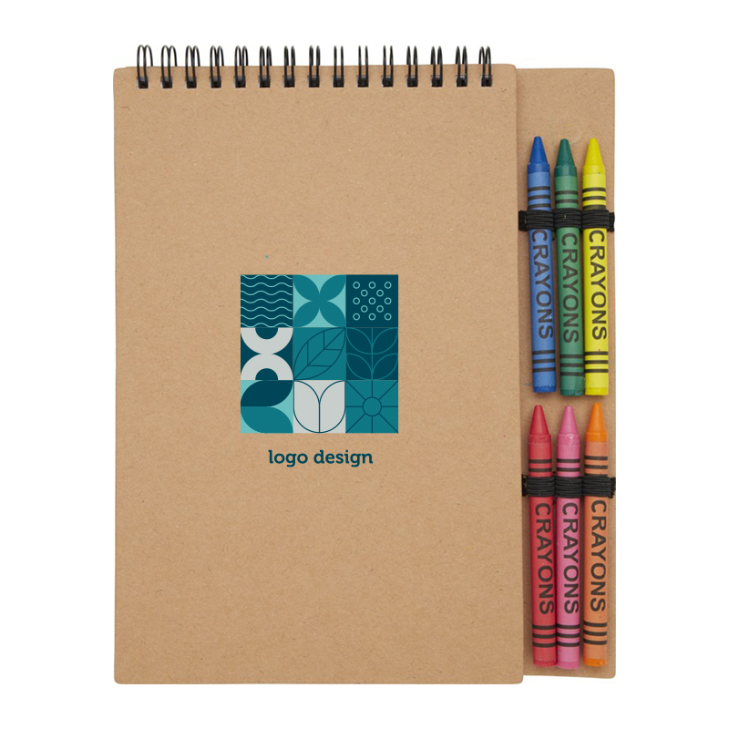 Notebook with crayon set