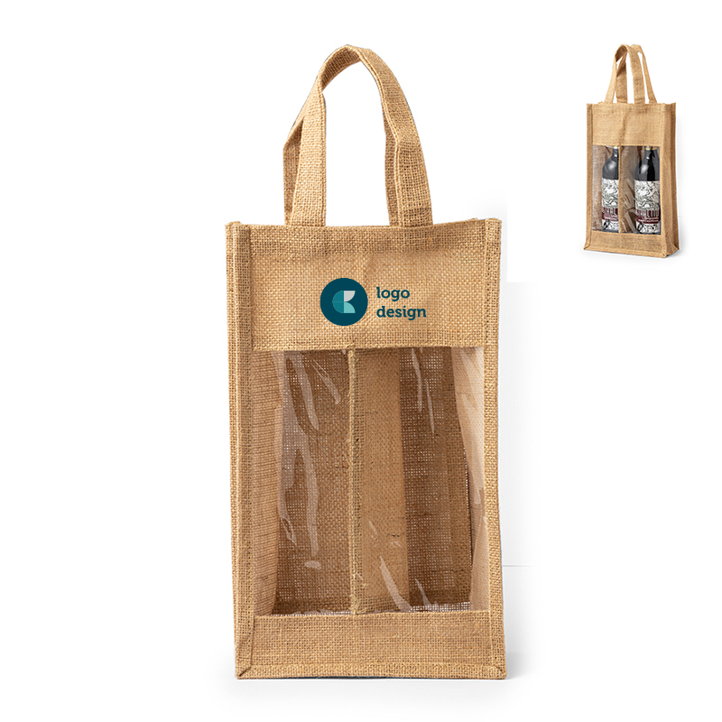 Double wine bag with window