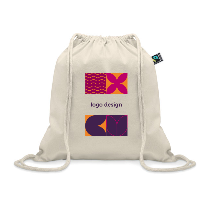 Fairtrade cotton drawstring bag