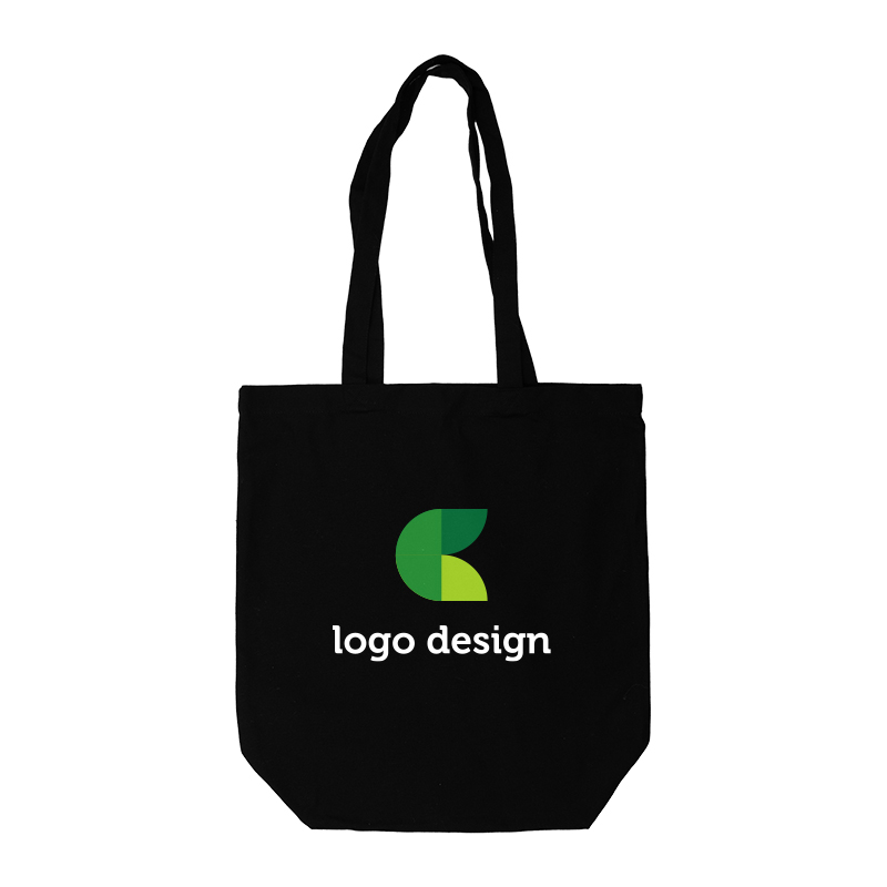 Black cotton shopper small | 155 gsm