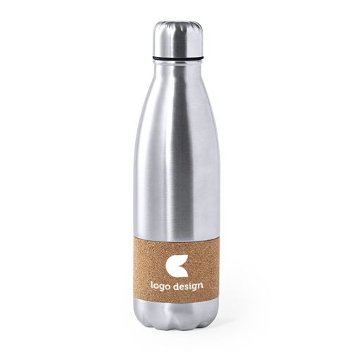 Stainless steel bottle with cork - Image 1