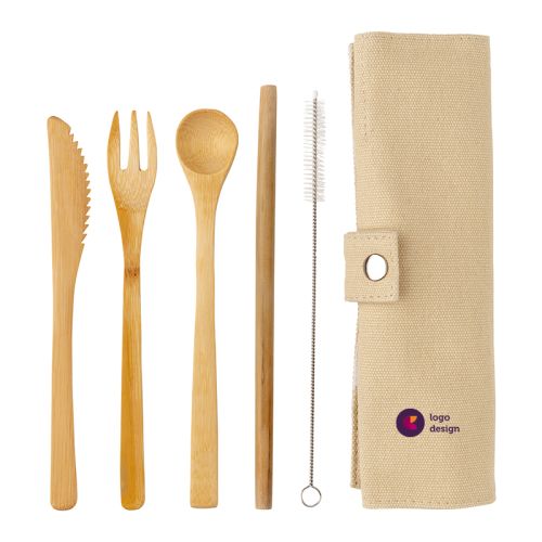 Bamboo cutlery set - Image 1