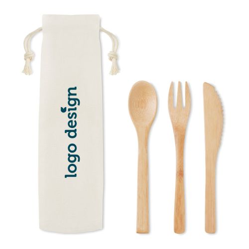 Bamboo cutlery set reusable - Image 1