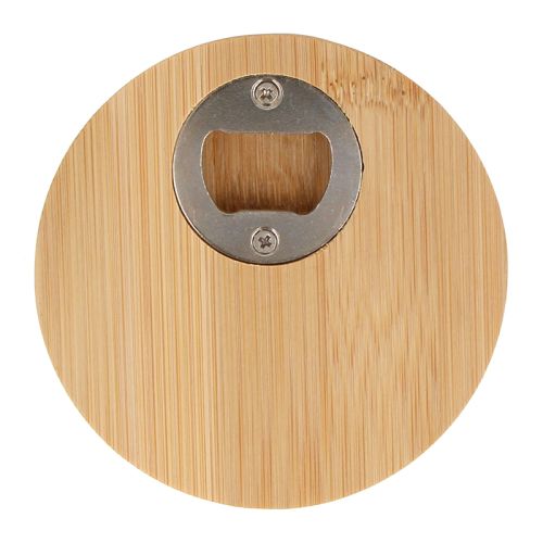 Bamboo coaster with bottle opener - Image 2