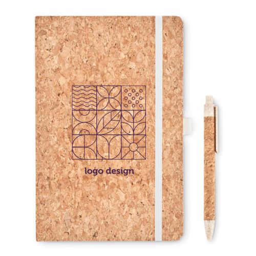 Cork notebook with pen - Image 1