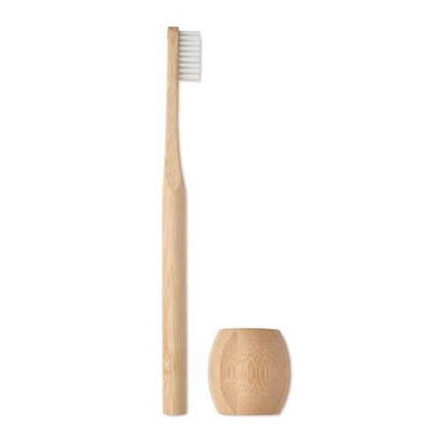 Bamboo toothbrush with stand - Image 2